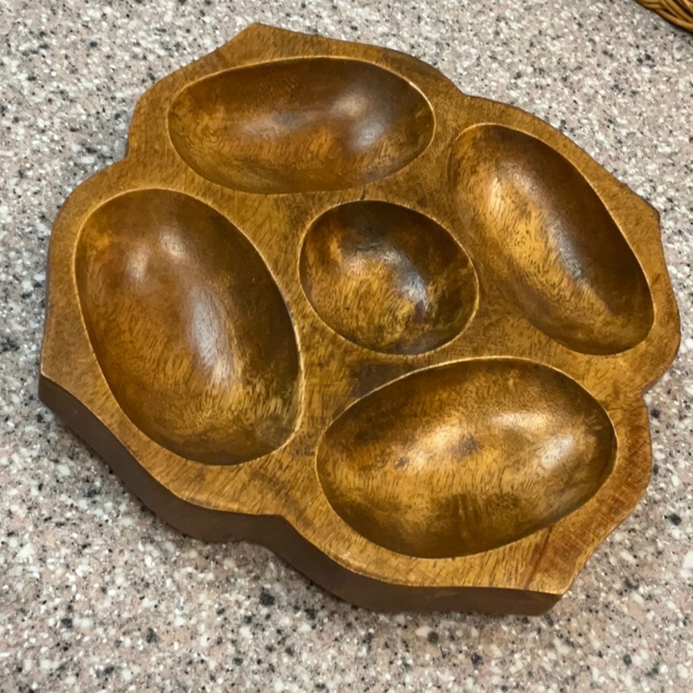 Olive & Thyme Wooden Divided Tray